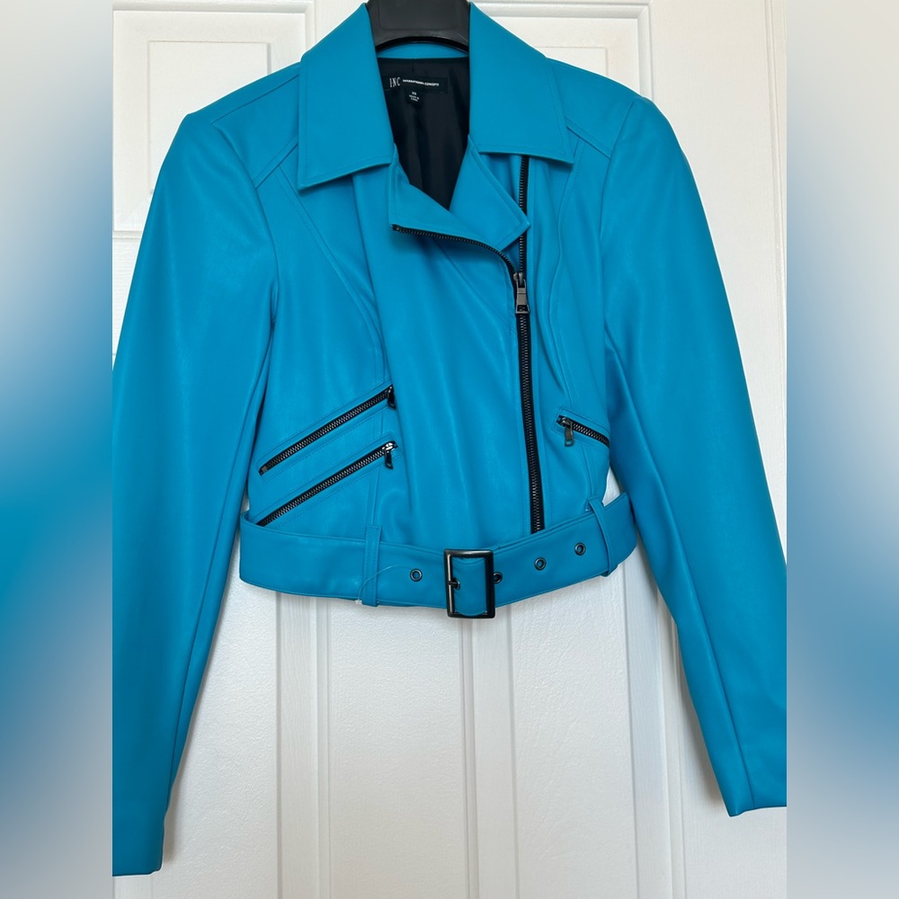 INC International Concepts Faux Leather Moto Jacket